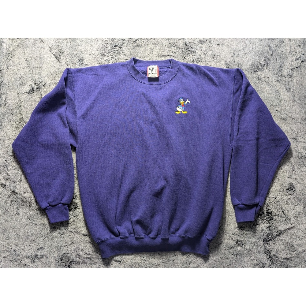 Vintage Disney Designs Long Sleeve Sweater Shirt Women Sz XL Purple Made In USA - Picture 1 of 11